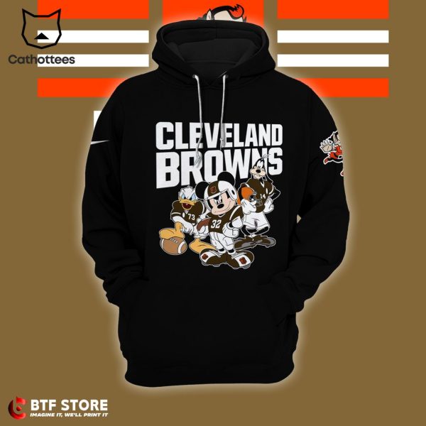 Cleveland Browns NFL Mascot Mickey Nike Logo Design On Sleeve Hoodie And Pants