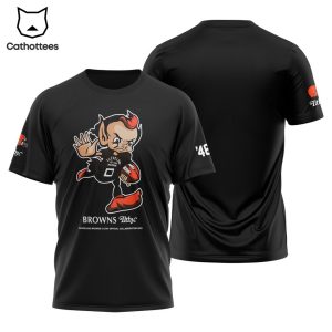 Cleverland Browns Backers Worldwide 2023 Logo Design Black 3D T-Shirt