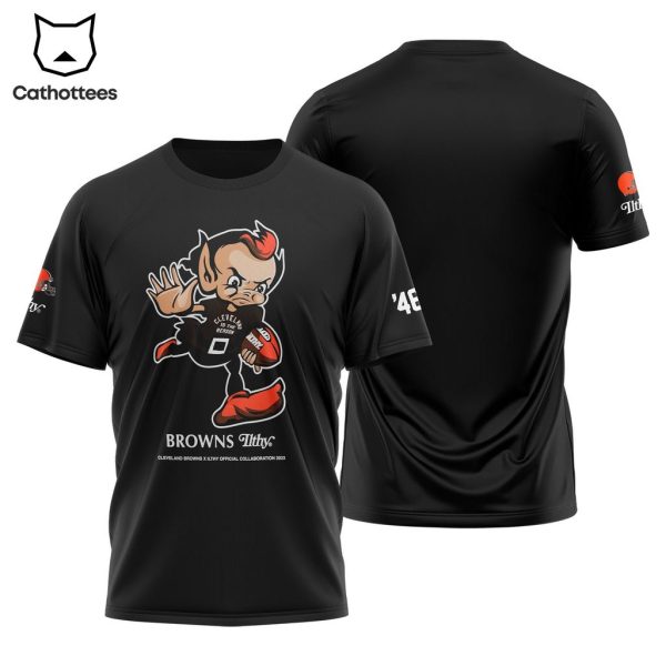 Cleverland Browns Backers Worldwide 2023 Logo Design Black 3D T-Shirt