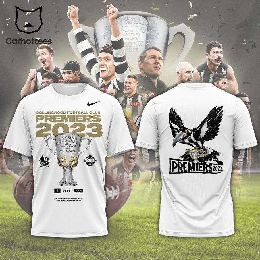 Collingwood Football Club Premiers 2023 KFC Nike Logo Design 3D T-Shirt