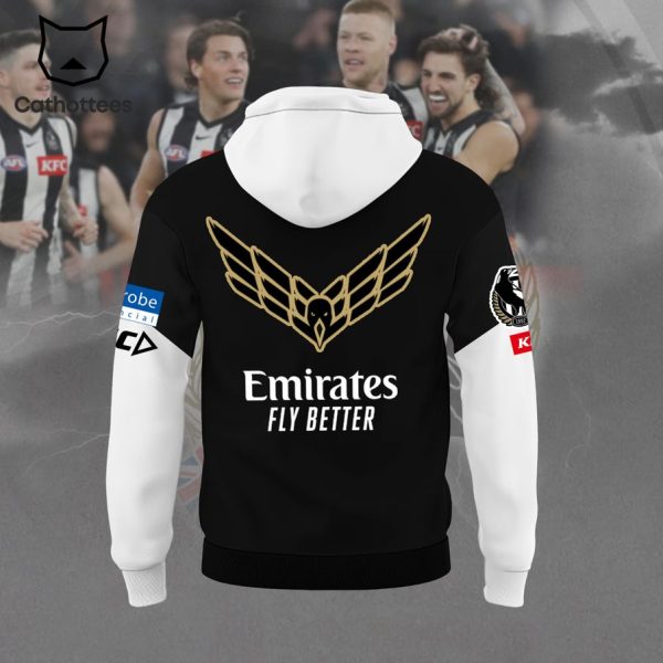 Collingwood Magpies Champions 2023 AFL Emirates Fly Better 3D Hoodie