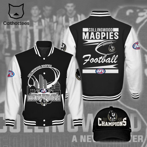 Collingwood Magpies Football AFL Logo Design 3D Baseball Jacket