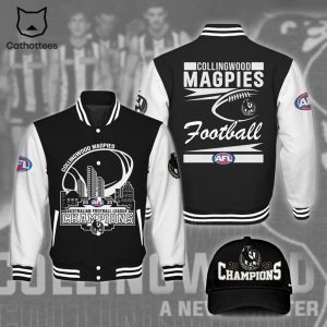 Collingwood Magpies Football AFL Logo Design Baseball Jacket