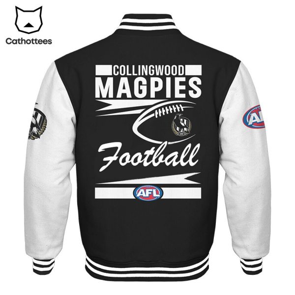 Collingwood Magpies Football AFL Logo Design Baseball Jacket