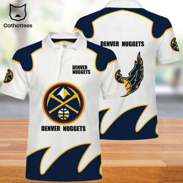 Denver Nuggets Logo Design On Sleeve 3D Polo Shirt