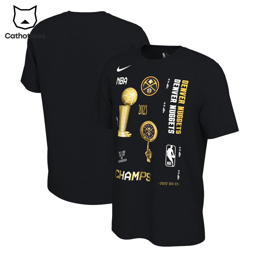 Denver Nuggets NBA Nike Logo Black Deisgn 3D T-Shirt