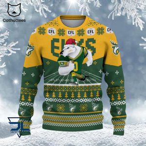 Edmonton Eskimos Christmas Green Design 3D Sweater