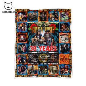 Guns N Roses 38 Years 1985-2023 Thank You For The Memories Quilt Blanket