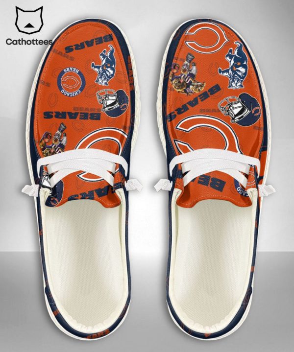 HOT TREND NFL Chicago Bears  Custom Name Hey Dude Shoes