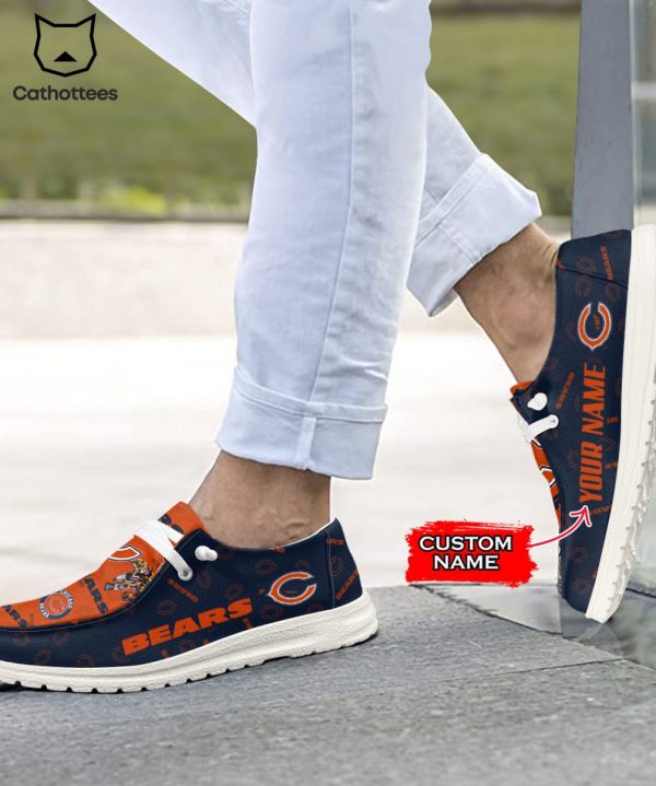 HOT TREND NFL Chicago Bears  Custom Name Hey Dude Shoes