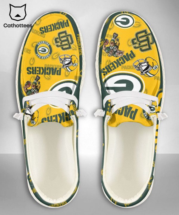 HOT TREND NFL Green Bay Packers  Custom Name Hey Dude Shoes