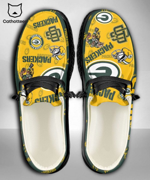 HOT TREND NFL Green Bay Packers  Custom Name Hey Dude Shoes