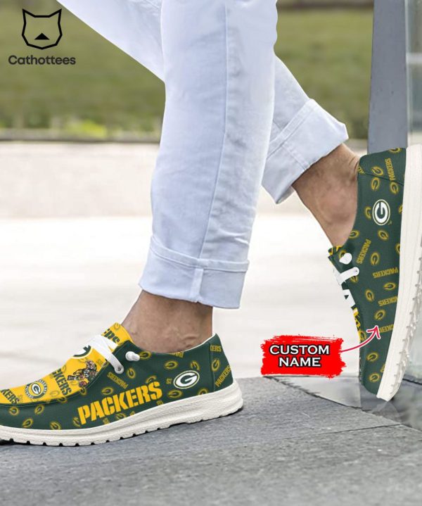 HOT TREND NFL Green Bay Packers  Custom Name Hey Dude Shoes