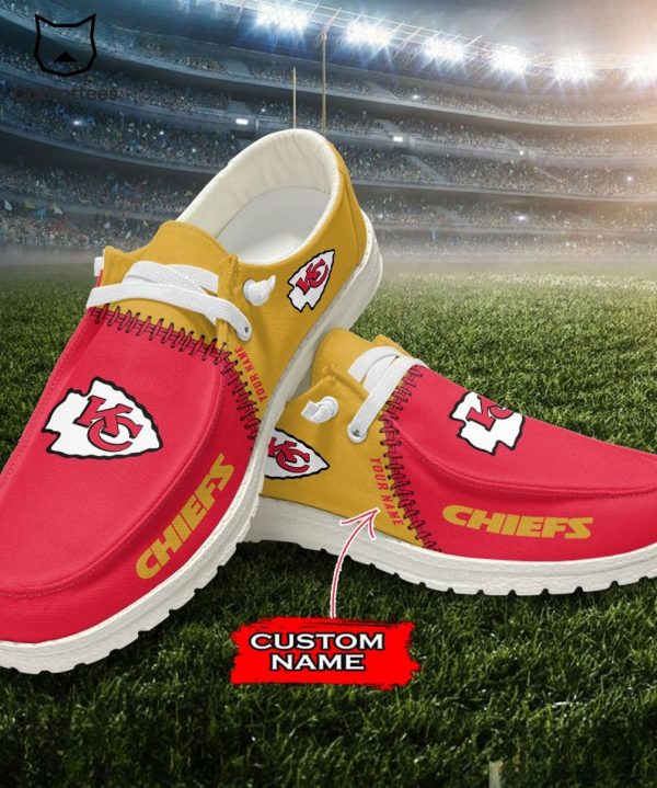 HOT TREND Personalized NFL Kansas City Logo Design Hey Dude Shoes