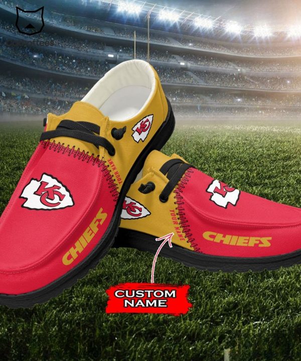 HOT TREND Personalized NFL Kansas City Logo Design Hey Dude Shoes