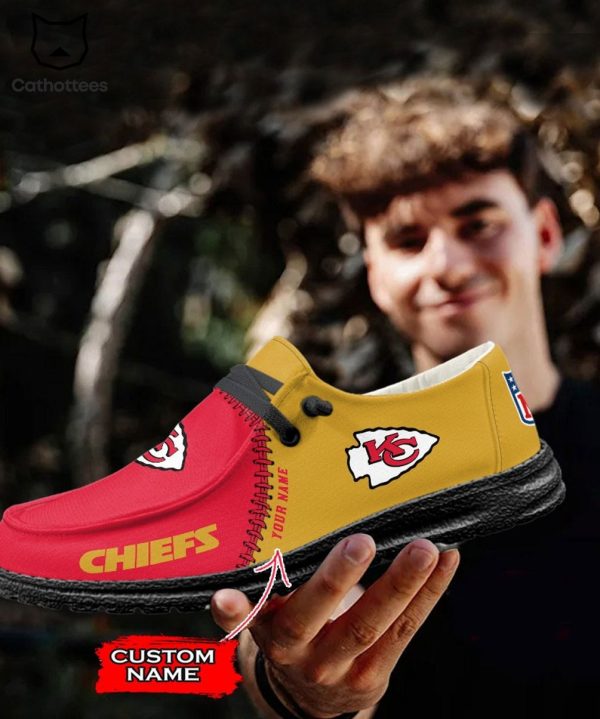 HOT TREND Personalized NFL Kansas City Logo Design Hey Dude Shoes