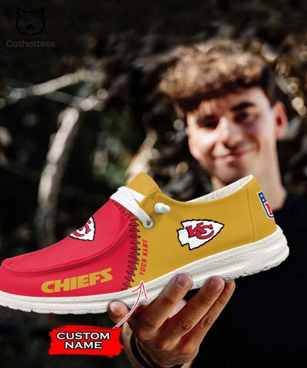 HOT TREND Personalized NFL Kansas City Logo Design Hey Dude Shoes