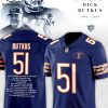 In The Memory Of Dick Butkus 1942-2023 NFL 51 Logo Design Blue Jersey