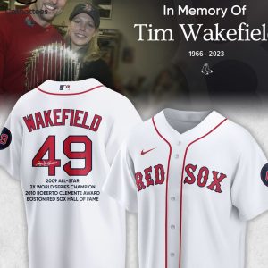 In The Memory Of Tim Wakefield 49 Sox White Baseball Jersey