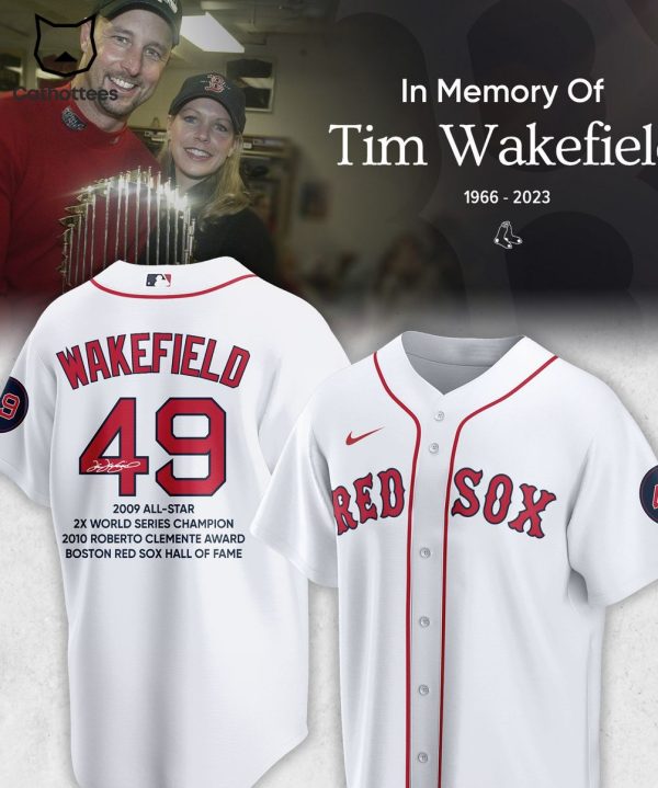 In The Memory Of Tim Wakefield 49 Sox White Baseball Jersey