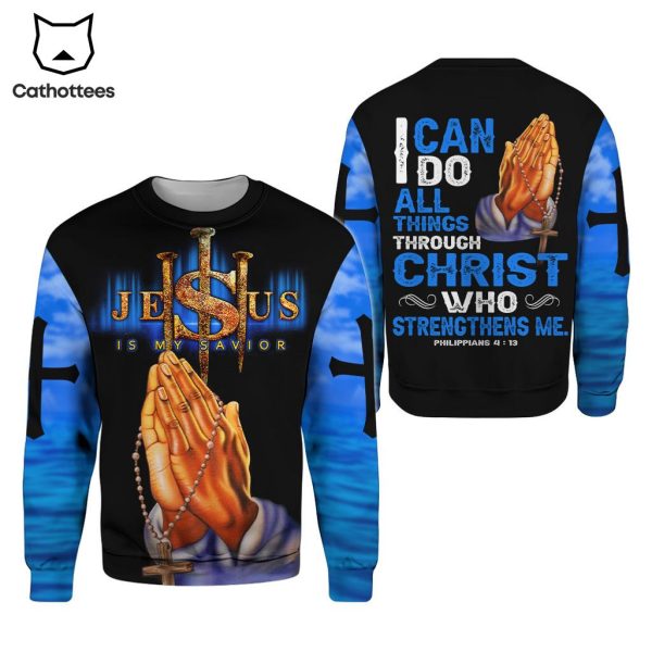 Jesus  IST Mein Retter Cross Design 3D Hoodie