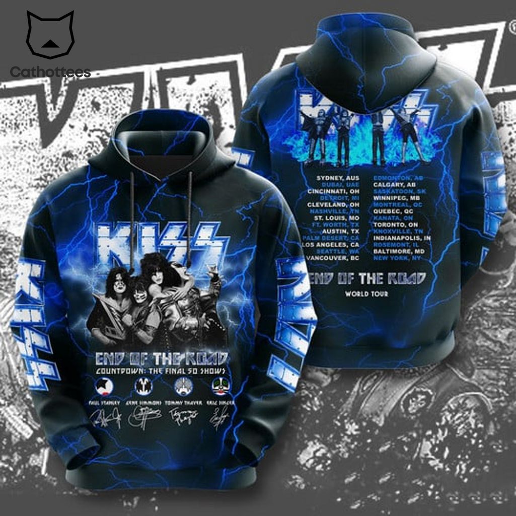 Kiss End Of The Road World Tour Thunder 3D Hoodie