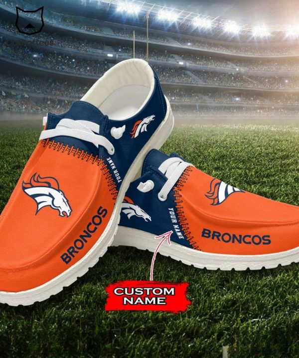 LIMITED Personalized NFL Denver Broncos Logo Design Hey Dude Shoes