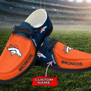 LIMITED Personalized NFL Denver Broncos Logo Design Hey Dude Shoes