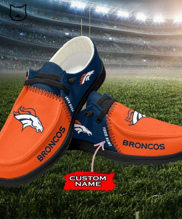 LIMITED Personalized NFL Denver Broncos Logo Design Hey Dude Shoes