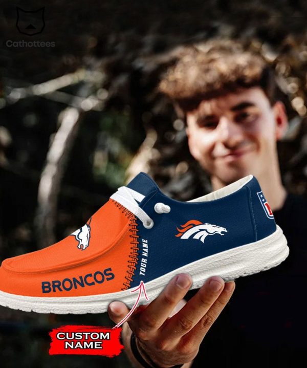 LIMITED Personalized NFL Denver Broncos Logo Design Hey Dude Shoes