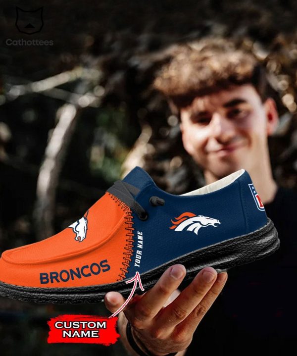 LIMITED Personalized NFL Denver Broncos Logo Design Hey Dude Shoes