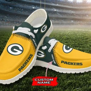 LIMITED Personalized NFL Green Bay Logo Design Hey Dude Shoes