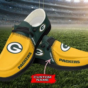 LIMITED Personalized NFL Green Bay Logo Design Hey Dude Shoes