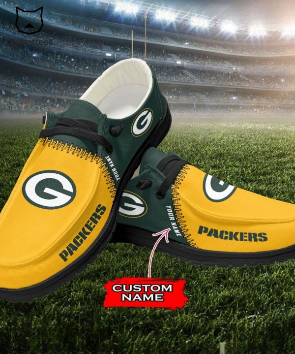 LIMITED Personalized NFL Green Bay Logo Design Hey Dude Shoes