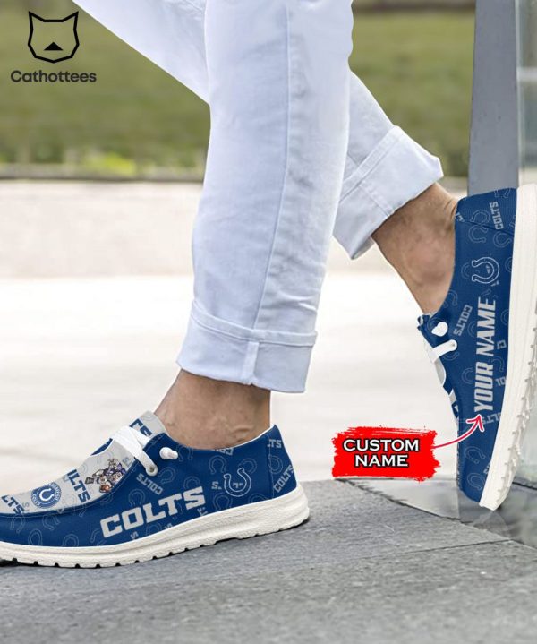 LUXURY NFL Indianapolis Colts  Custom Name Hey Dude Shoes