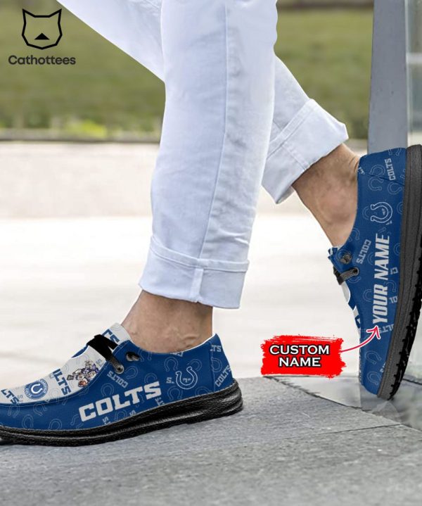 LUXURY NFL Indianapolis Colts  Custom Name Hey Dude Shoes