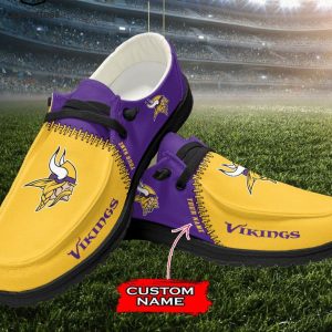 LUXURY Personalized NFL Minnesota Vikings Mascot Design Hey Dude Shoes