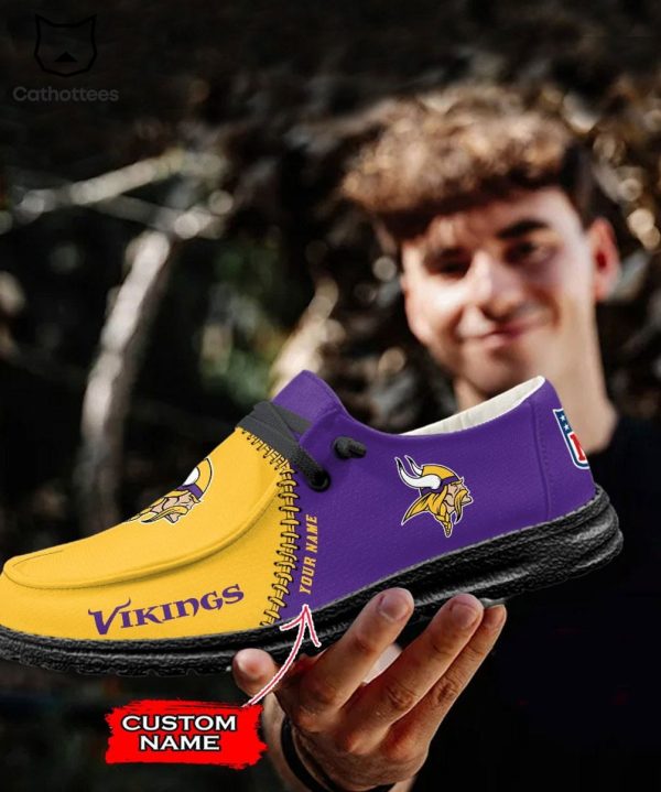 LUXURY Personalized NFL Minnesota Vikings Mascot Design Hey Dude Shoes