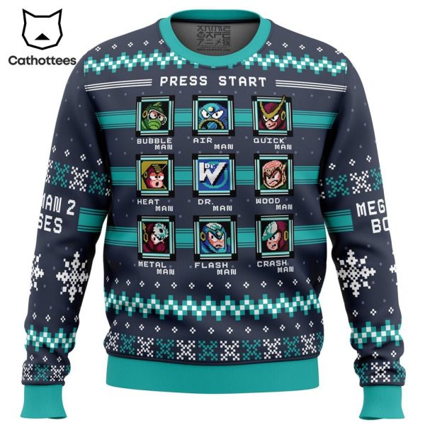 Mega Man 2 Bosses Ugly Christmas Sweater