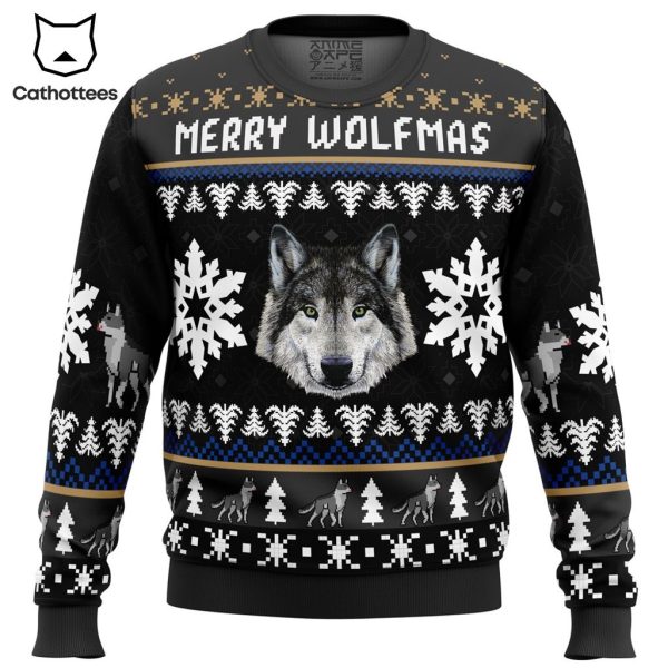 Merry Wolfmas Wolf Ugly Christmas Sweater