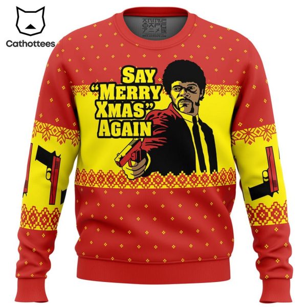 Merry Xmas Again Pulp Fiction Ugly Christmas Sweater