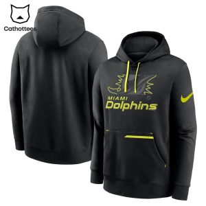 Miami Dolphins Nike Logo Yellow Black Design 3D Hoodie