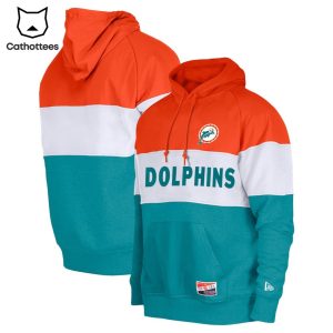 Miami Dolphins Orange White Blue Nike Logo Design 3D Hoodie