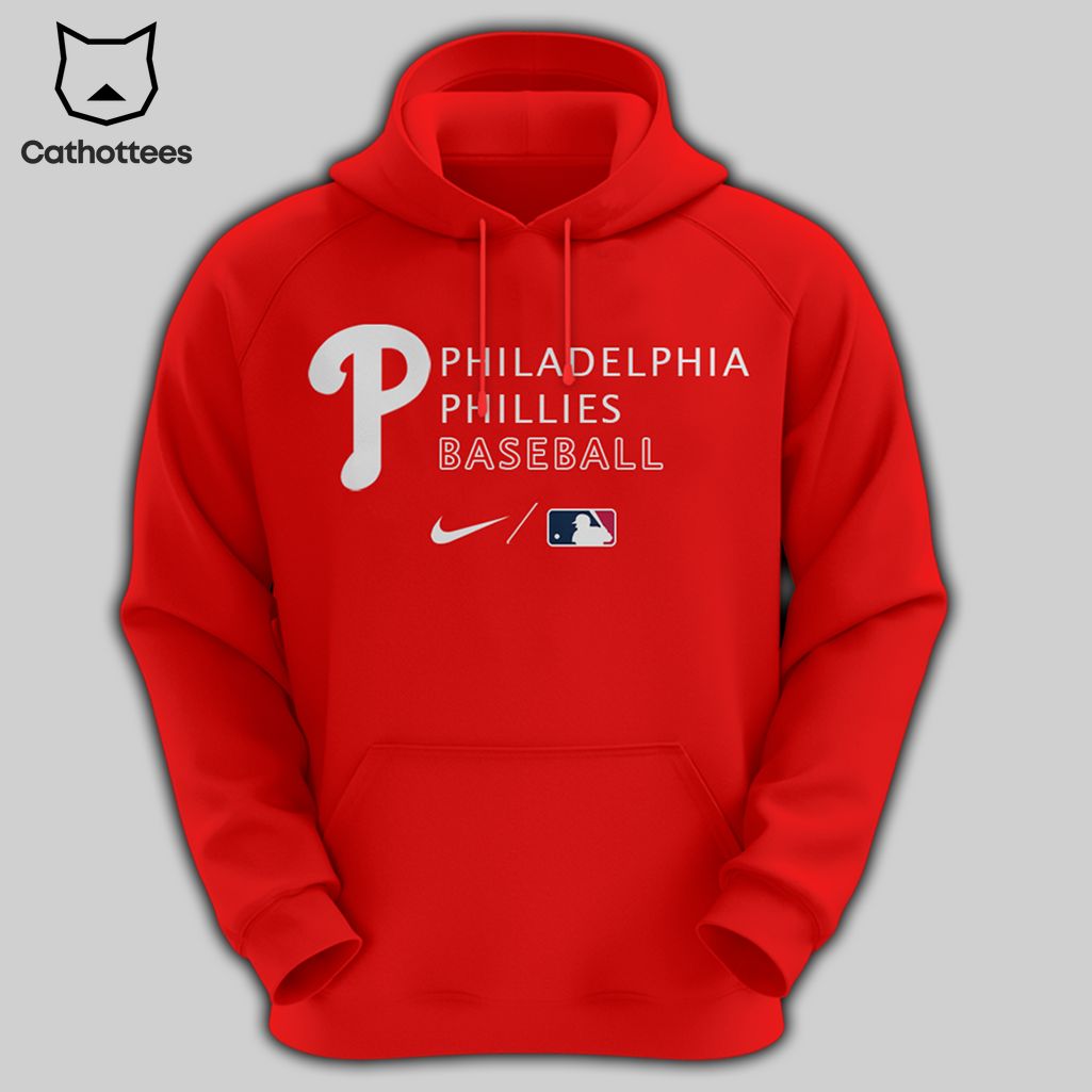 MLB Philadelphia Phillies Baseball Nike Logo Design Red 3D Hoodie
