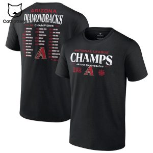 National League Champs Arizona Diamondbacks Player List Black Design 3D T-Shirt