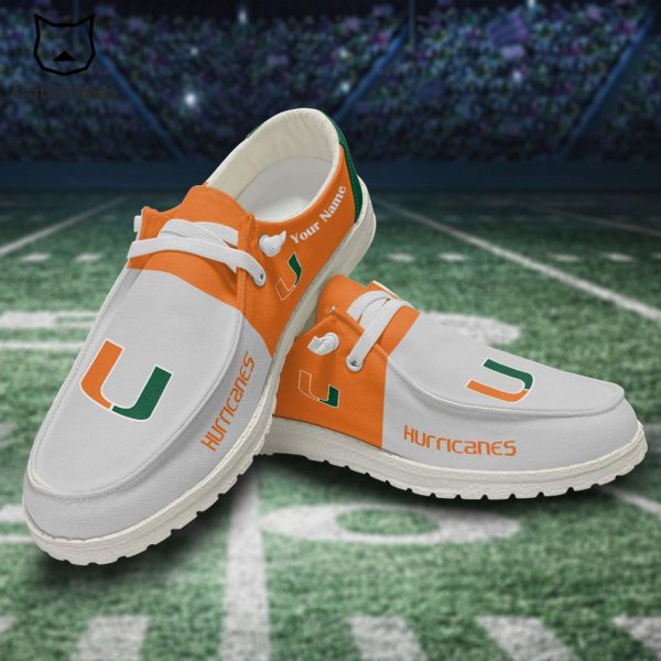 NCAA Miami Hurricanes Hey Dude Shoes – Custom name