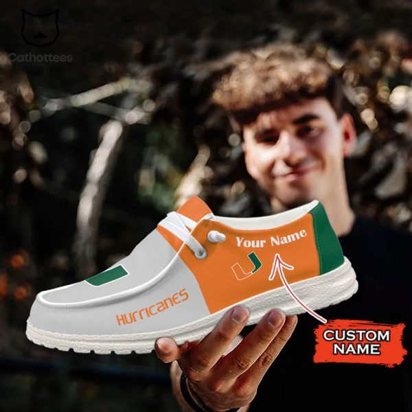 NCAA Miami Hurricanes Hey Dude Shoes – Custom name