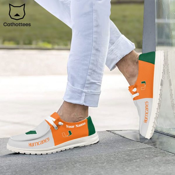 NCAA Miami Hurricanes Hey Dude Shoes – Custom name