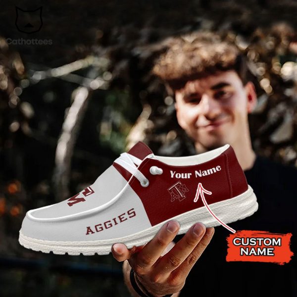 NCAA Texas A&M Aggies Hey Dude Shoes – Custom name