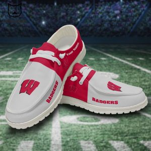 NCAA Wisconsin Badgers Hey Dude Shoes – Custom name